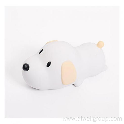 USB rechargeable kids soft silicone puppy LED lamp